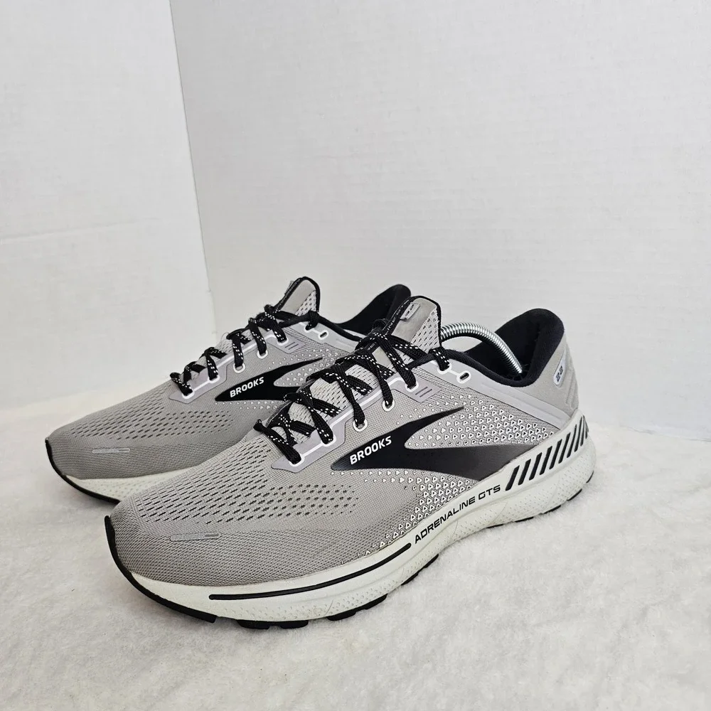 Brooks Adrenaline GTS 22 Men 12 Wide (2E)Grey Black Running Shoes 1103662E012